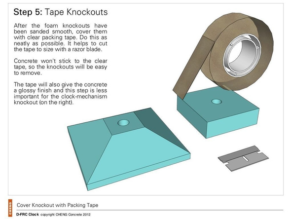 Step 5, Tape the Knockouts - Clock | CHENG Concrete Exchange