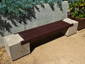 Rhomba Concrete and Wood Bench | CHENG Concrete Exchange