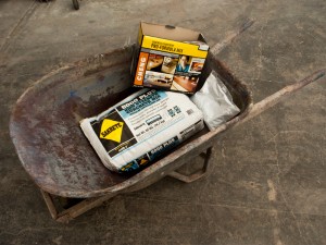 Mixing Concrete in a Wheelbarrow