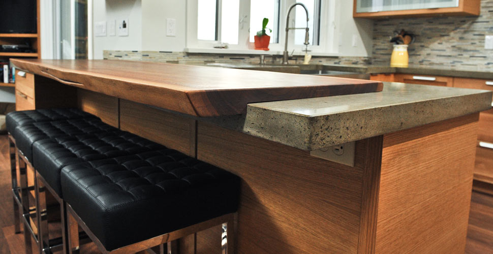 Walnut Wood and Concrete Countertop by Yves St. Hilaire | CHENG Concrete Exchange