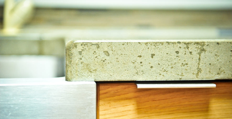Detail of Edge for Concrete Countertop by Yves St. Hilaire | CHENG Concrete Exchange