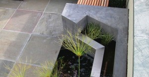 Concrete Bench and Water Feature