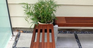 Concrete and Wood Planter and Bench by Thomas Roa | Concrete Exchange