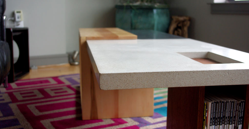 Concrete and Wood Coffee Table by John Newbold | CHENG Concrete Exchange