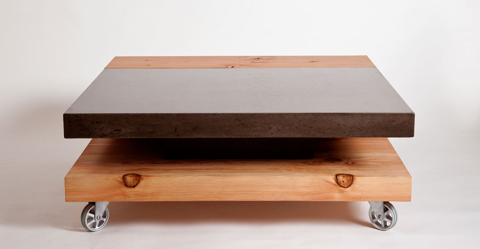 Concrete and Wood Coffee Table by Yves St. Hilaire | Concrete Exchange