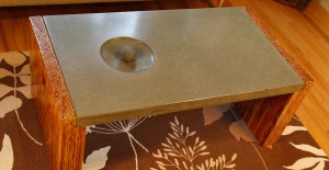 Concrete Coffee Table Top with Wood and Steel Frame by Yves St, Hilaire | Concrete Exchange
