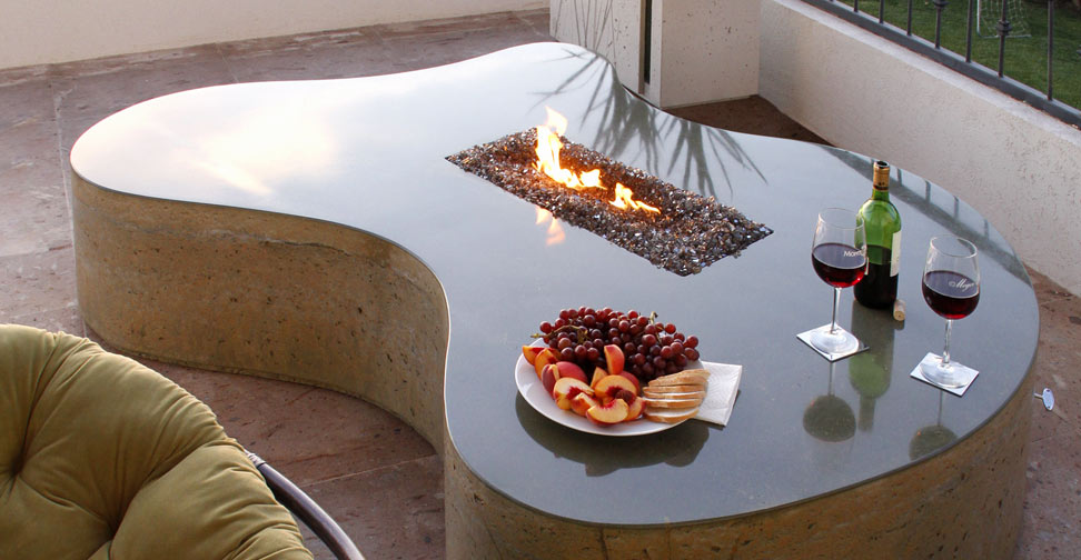 Concrete Fire Table by Dania Andrade | Concrete Exchange