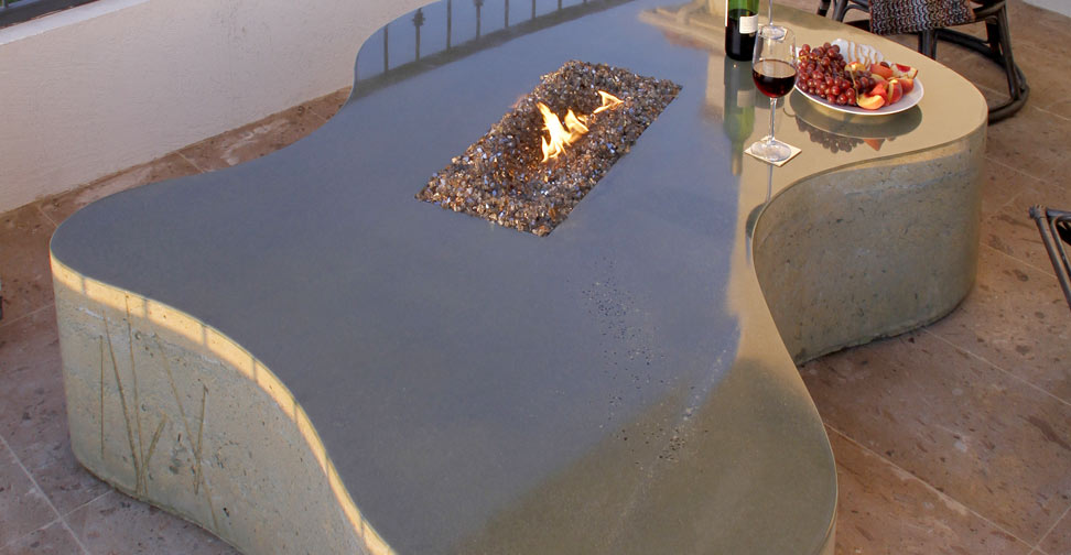 Concrete Fire Table by Dania Andrade | Concrete Exchange