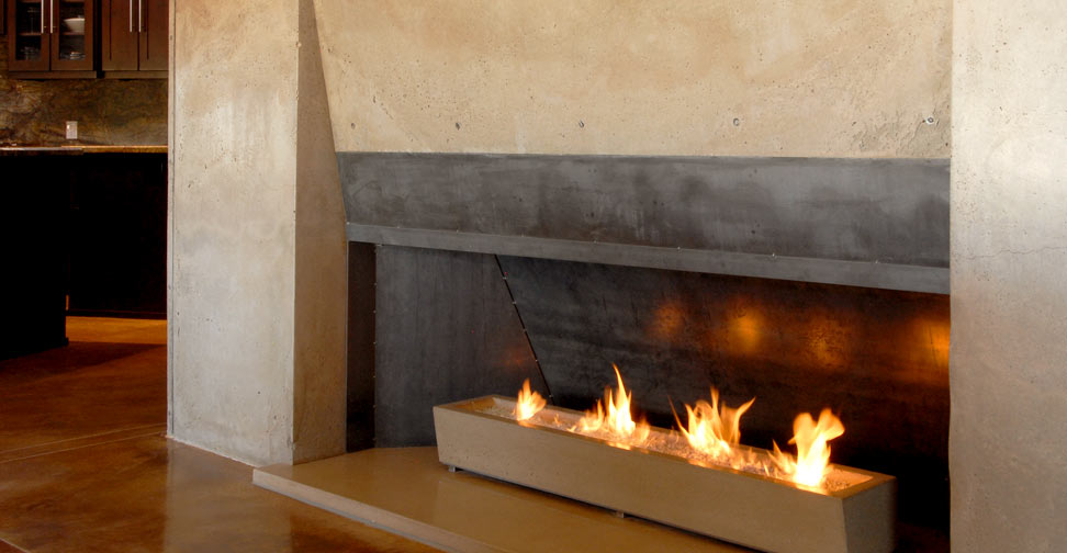 Concrete Fireplace Surround, Hearth and Fire Box by Cody Carpenter | Concrete Exchange