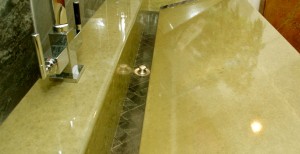 Detail View of Tile Mosaic - Concrete Integral Ramp Sink by Jaime McGuire | Concrete Exchange
