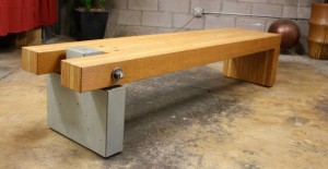 Concrete and wood bench by Cody Carpenter | CHENG Concrete Exchange