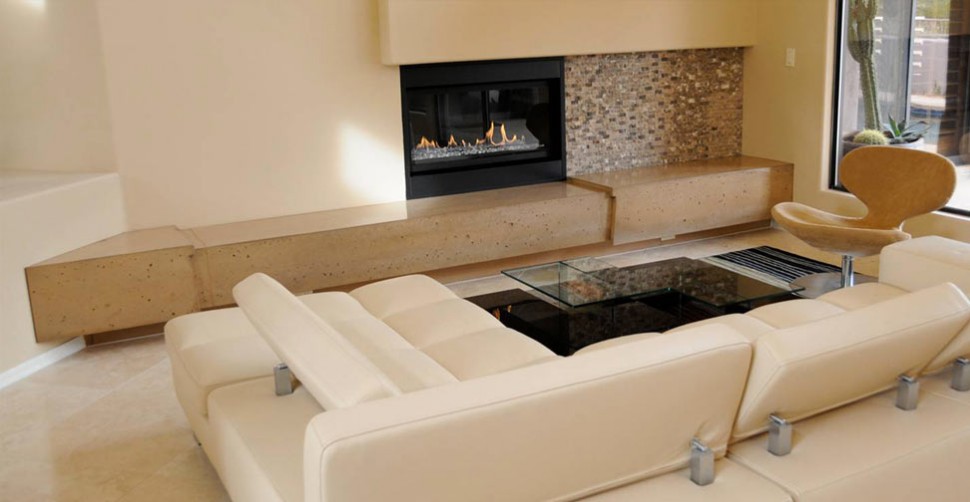 Concrete fireplace hearth by Eric Pottle | CHENG Concrete Exchange