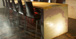 Concrete table wall and bar by Sean Diunston | CHENG Concrete Exchange