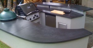 Outdoor Concrete Kitchen Countertop and Barbecue Surround by Chris Frazer | Concrete Exchange