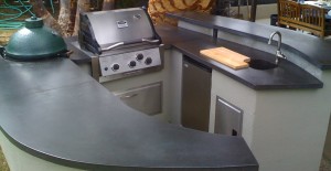 Outdoor Concrete Kitchen Countertop and Barbecue Surround by Chris Frazer | Concrete Exchange