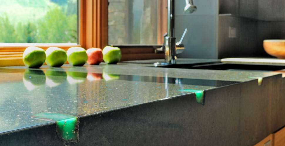 Charcoal Colored Concrete Countertop by Fu-Tung Cheng, Cheng Design | Concrete Exchange