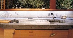 Concrete Countertop with Integral Cutting Board and Drainboard by Fu-Tung Cheng | Concrete Exchange
