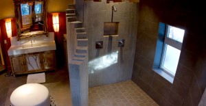 Curved Concrete Shower Wall by Jake West | Concrete Exchange