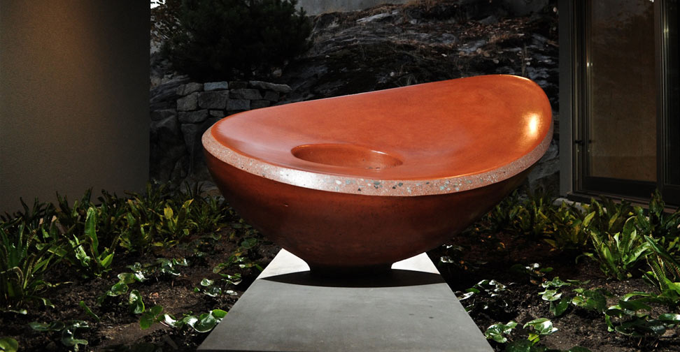 Sculptural Concrete Fire Bowl by Yves St. Hilaire | Concrete Exchange