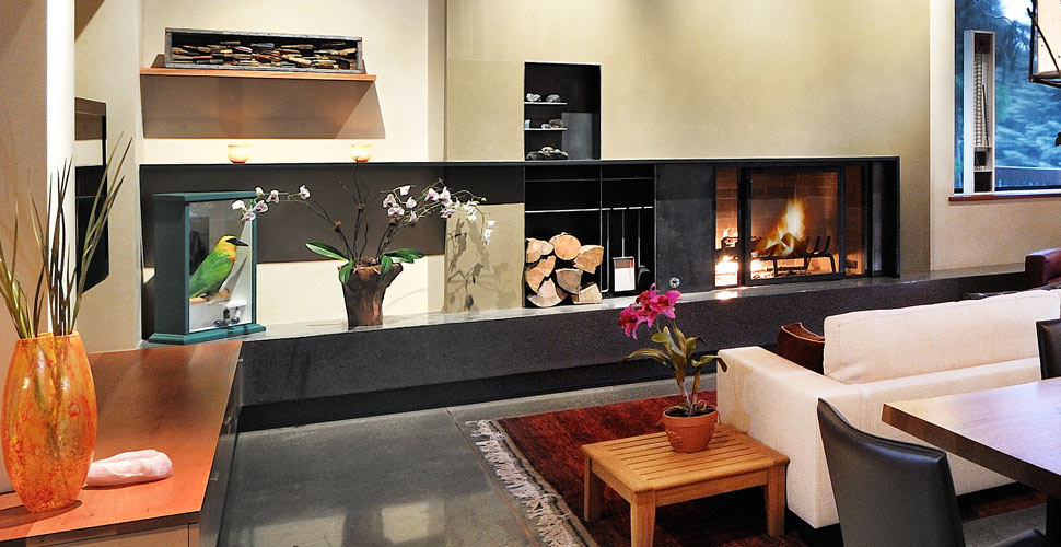 Custom Concrete Fireplace in Sun Valley, ID by Fu-Tung Cheng | Concrete Exchange