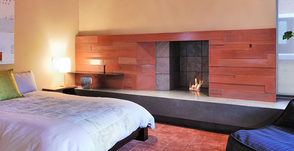 Custom Concrete Fireplace in Sun Valley, ID by Fu-Tung Cheng | Concrete Exchange