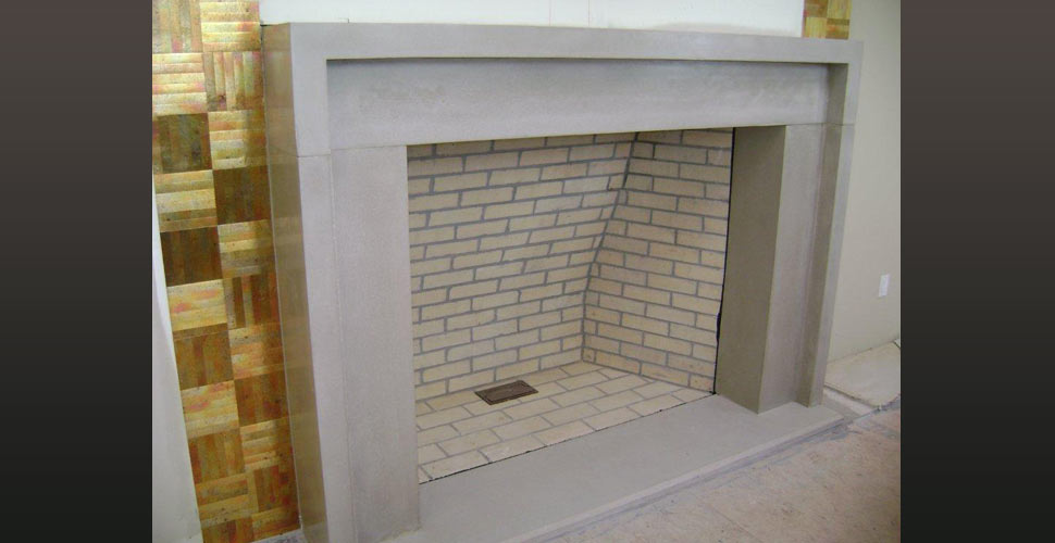 Concrete Fireplace Surround by Concrete Countertop Creations | CHENG Concrete Exchange