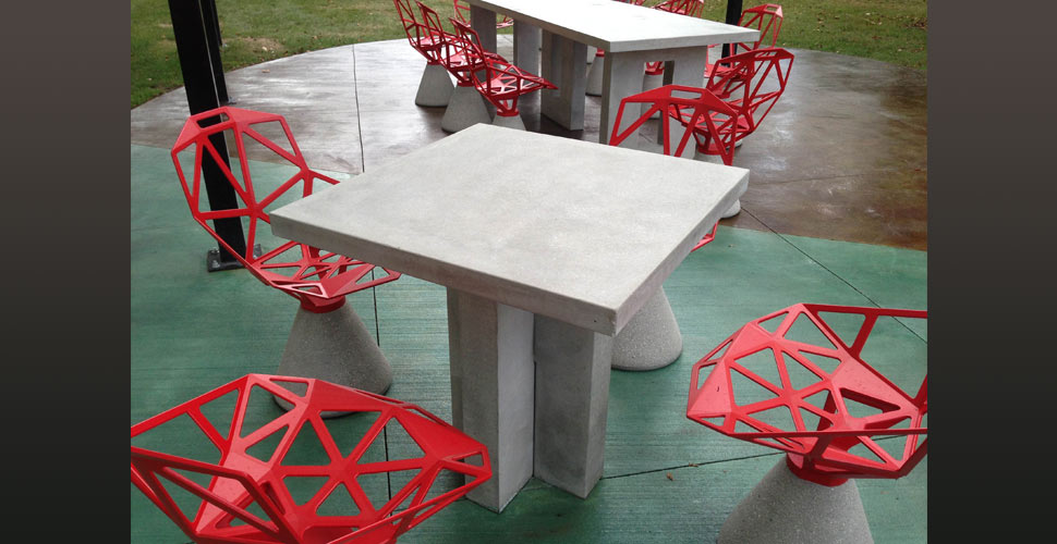 Outdoor Concrete Tables and Chair Stands - Origins Concrete Design, Dertoit, MI | Concrete Exchange