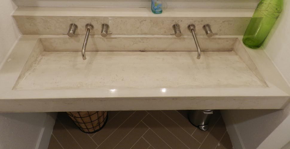 White Concrete Countertop - Stamped Artistry | Concrete Exchange