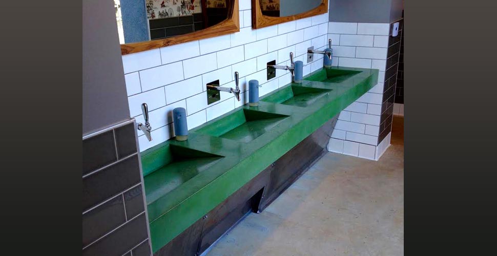 Integral Bathroom Concrete Sinks, eleven39 design, Leucadia, CA | Concrete Exchange