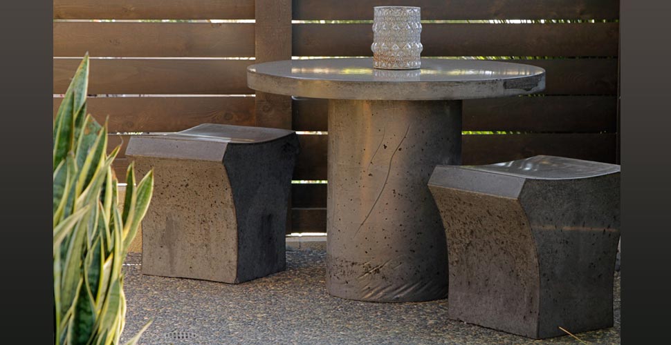 Outdoor Concrete Table and Seating, eleven39 design, Leucadia, CA | Concrete Exchange