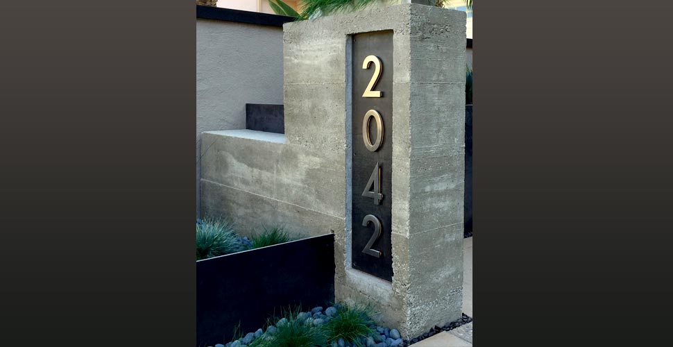 Concrete Planter with House Numbers, eleven39 design, Leucadia, CA | Concrete Exchange