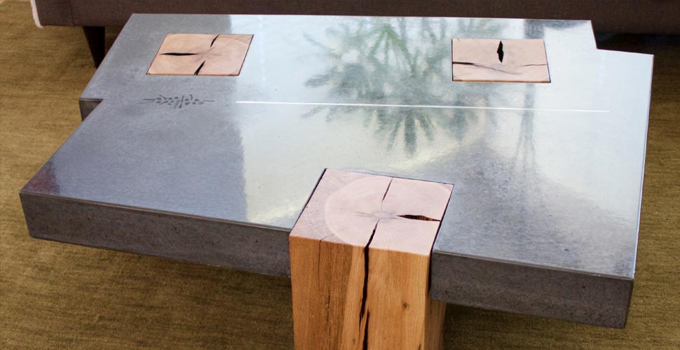 Wood and Concrete Coffee Table, eleven39 design, Leucadia, CA | Concrete Exchange