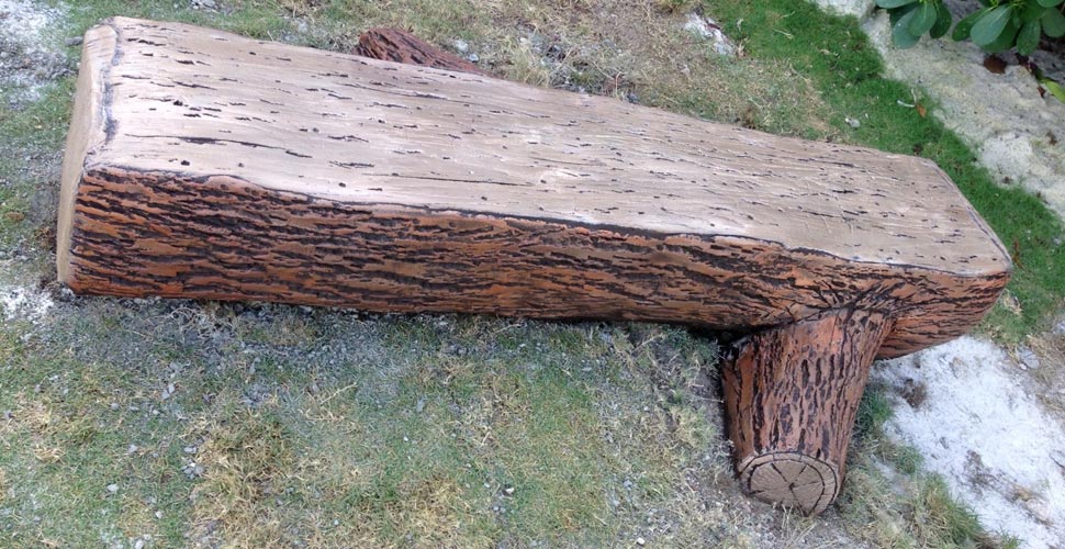 Outdoor Concrete Bench with Wood Finish by Island Roots Concrete | CHENG Concrete Exchange