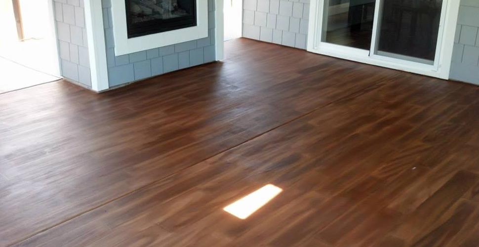 Concrete Floor with a Faux Wood Finish by Decking Around | CHENG Concrete Exchange