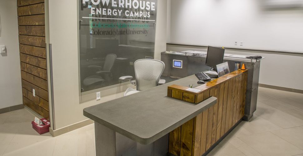 Greyrock Concrete Reception Desk | CHENG Concrete Exchange